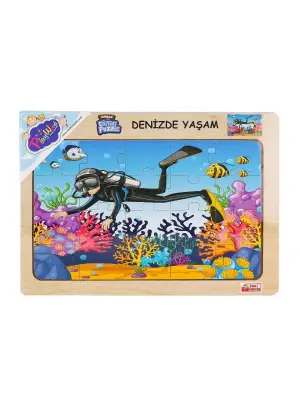 Omarı Eğitici Deniz Hayvanları Ahşap Puzzle