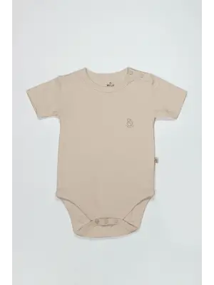 Bej Organik Yarım Kol Body