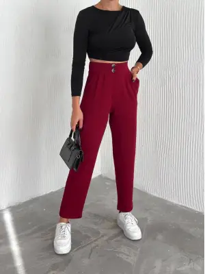 Modern Çift Düğmeli Pantolon