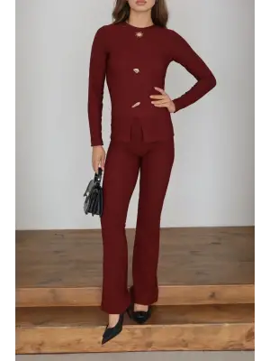 Ottoman alt üst takım bordo pt510442