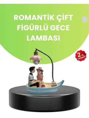 Oturan Çift Figürlü Led Masa Lambası Romantik Hediye