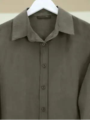 Modern Oval Kesim Cupra Gömlek