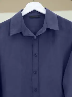 Omarı Oval Kesim Tensel Cupra Gömlek