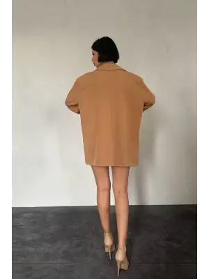 Omarı Suni Deri Oversize Ceket Cooldown Etkisiyle