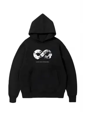 Omarı Kapşonlu Kasım İndirimi Sweatshirt - Siyah