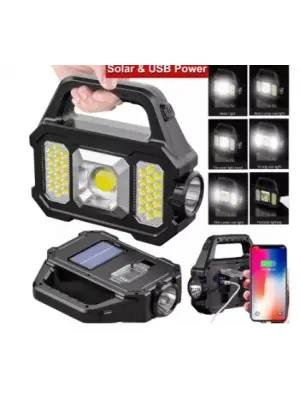 P-880a Solar Powerbanklı Şarjlı Taşınabilir Güçlü Fener