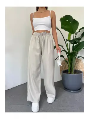 Omarı Şık Püsküllü Palazzo Pantolon