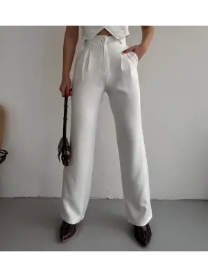 Palazzo pantolon beyaz s23211