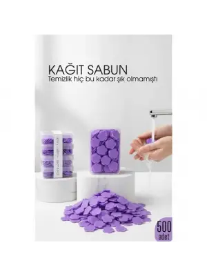 Parfümlü Elde Eriyen Kağıt Sabun - 500 lü paket Sihirli Sabun – Hijyenik Seyahat Kutusu