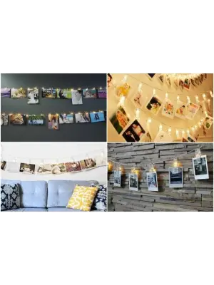 Omarı Işıklı Fotoğraf Mandalları Seti