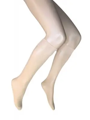 Omarı Parlak Dizaltı Kadın Çorap 15 Denye - Ten Rengi