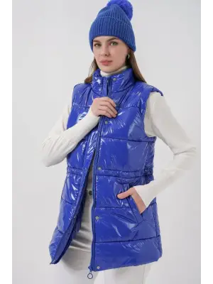 Parlak Şişme Yelek 5218 - Saks