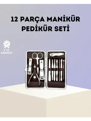 Paslanmaz Çelik Çok Fonksiyonlu 12 Manikür Seti