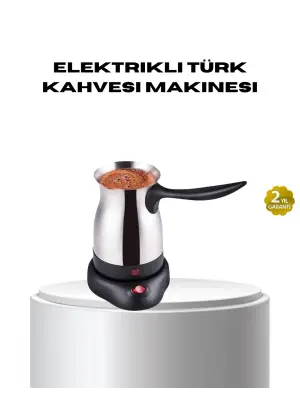 Paslanmaz Çelik Elektrikli Cezve 800w 6 Fincan Kapasiteli
