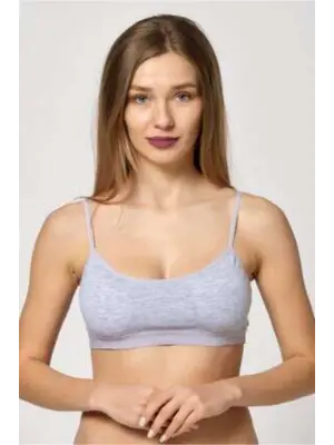 Omarı Pedli İp Askılı Gri Büstiyer - Kusursuz Şıklık ve Konfor