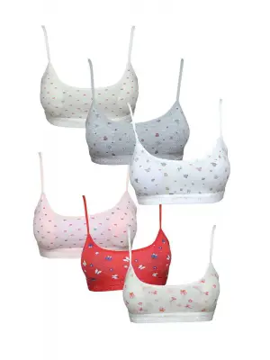 Omarı Ip Askılı Desenli Yarım Atlet Büstiyer Seti