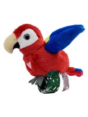 Peluş Ses Tekrarlı Hayvan Bileklik Aksesuar - Kırmızı Papağan
