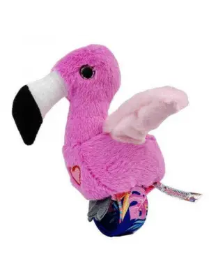 Peluş Ses Tekrarlı Hayvan Bileklik Aksesuar - Pembe Flamingo