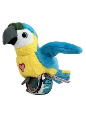 Peluş Ses Tekrarlı Hayvan Bileklik Aksesuar - Sarı Papağan