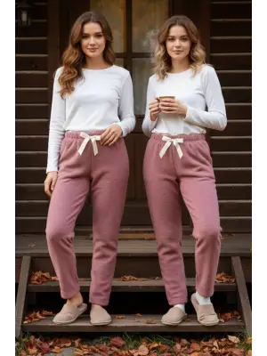 Somon Peluşlu Pijama Alt Kadın Giyim