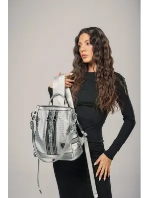 Pely Gri Cilt Kol Ve Sırt Çantası