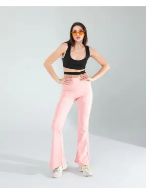 Pembe İspanyol Paça Tayt Kadın Giyim