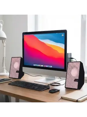 Pembe Usb 2.0 + 3.5mm Usb Hoparlör