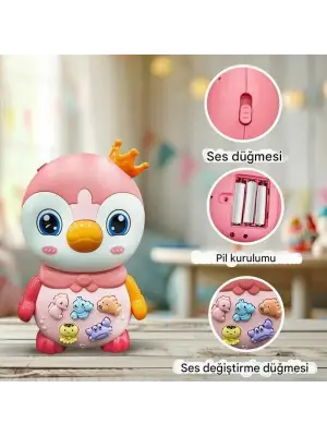 Penguen Eğitici Bebek Piyanosu - Pembe