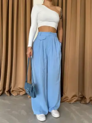 Şık Mavi Salaş Pantolon