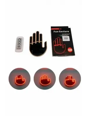 Pilli Led Işık Araç Camı İçin Uzaktan Kumandalı El Simgesi