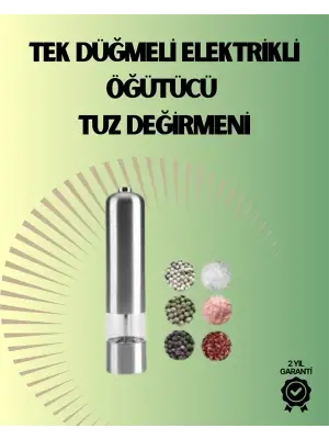 Pilli Otomatik Baharat Değirmeni Gıda Sınıfı Çelik Sessiz Öğütücü Alet