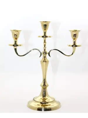 Pirinç 3lü Şamdan Model 1