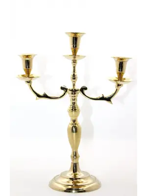 Pirinç 3lü Şamdan Model 2