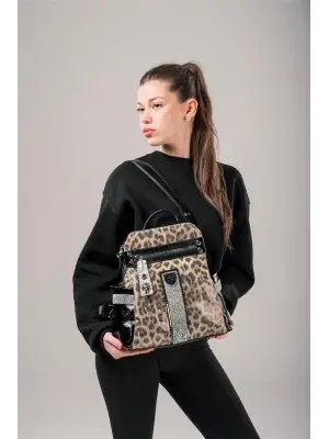Poge Leopar Cilt Kol Ve Sırt Çantası