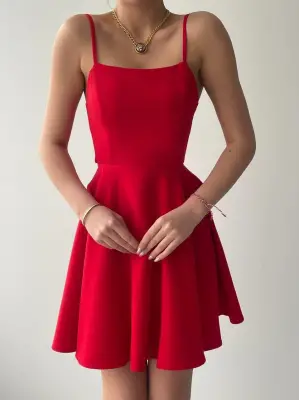 Modern İp Askılı Elbise