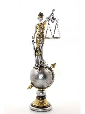 Polyester Dünya Küre Üzerinde Adalet Biblosu Model 1