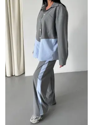 Omarı Elegan Gri Gömlek Pantolon Takımı