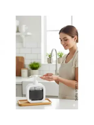 Pompalı Dispenser Sabunluk – Şeffaf Gövde, Modern Tasarım | Sıvı Sabun, Şampuan, Losyon İçin