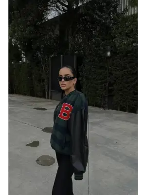 Retro Haki Kolej Ceketi