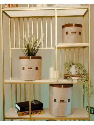 Omarı Yuvarlak Deri Şeritli Organizer Kutu Seti