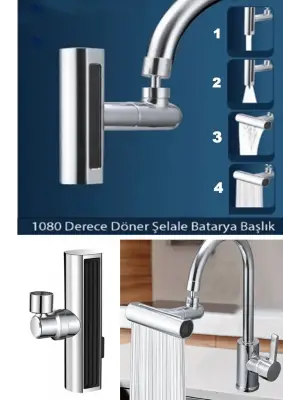 Omarı Modern 4 Modlu Krom Musluk Başlığı