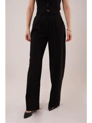 Premium Model Oturtmalı Siyah Pantolon