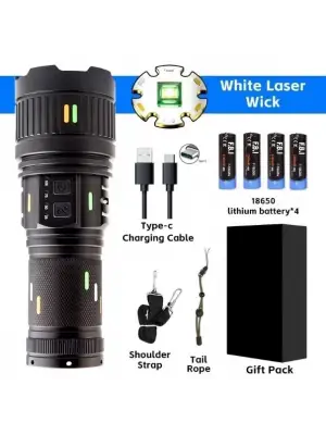 Pro F-3001 Alüminyum Tg Led Güç Göstergeli Type-c Şarjlı El Feneri 100 W