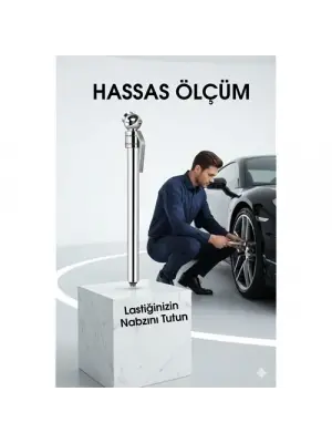 Profesyonel Kalem Tipi Lastik Basınç Ölçer Çift Skala PSI/bar Hassas Okuma