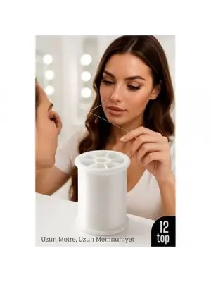 Profesyonel Kuaför Kaş Bıyık Alma İpi – Ekstra Sağlam 12 ADET X 500 metre Beyaz