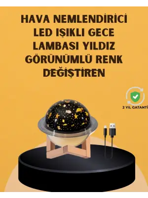 Projektör Işıklı, Aromaterapi Uyumlu Mini Masaüstü Hava Nemlendirici Cihaz