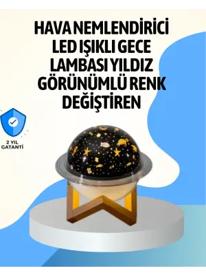 Projektör Işıklı Ve Aromaterapi Destekli Taşınabilir Nemlendirici Cihaz Usb Bağlantılı