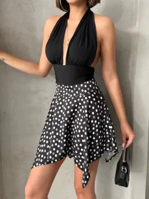 Zarif Puantiyeli Etek