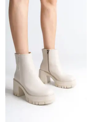 Rahat Fermuarlı Topuklu Bayan Bot