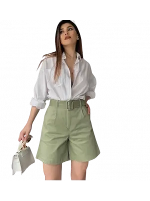 Trend Mom Şort Eşsiz Kemer Detayı